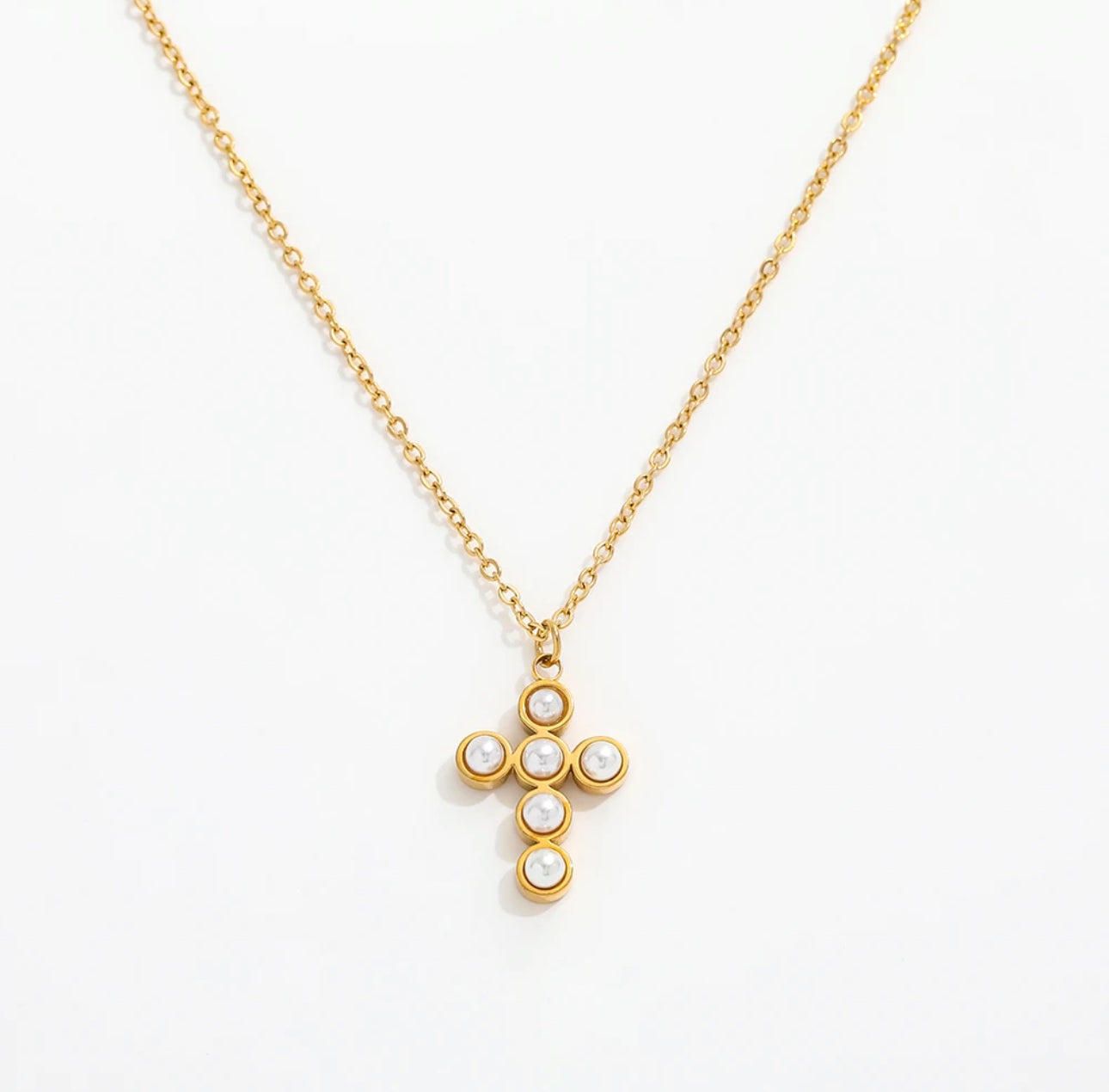 Pearl Cross Necklace