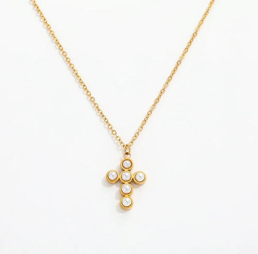 Pearl Cross Necklace