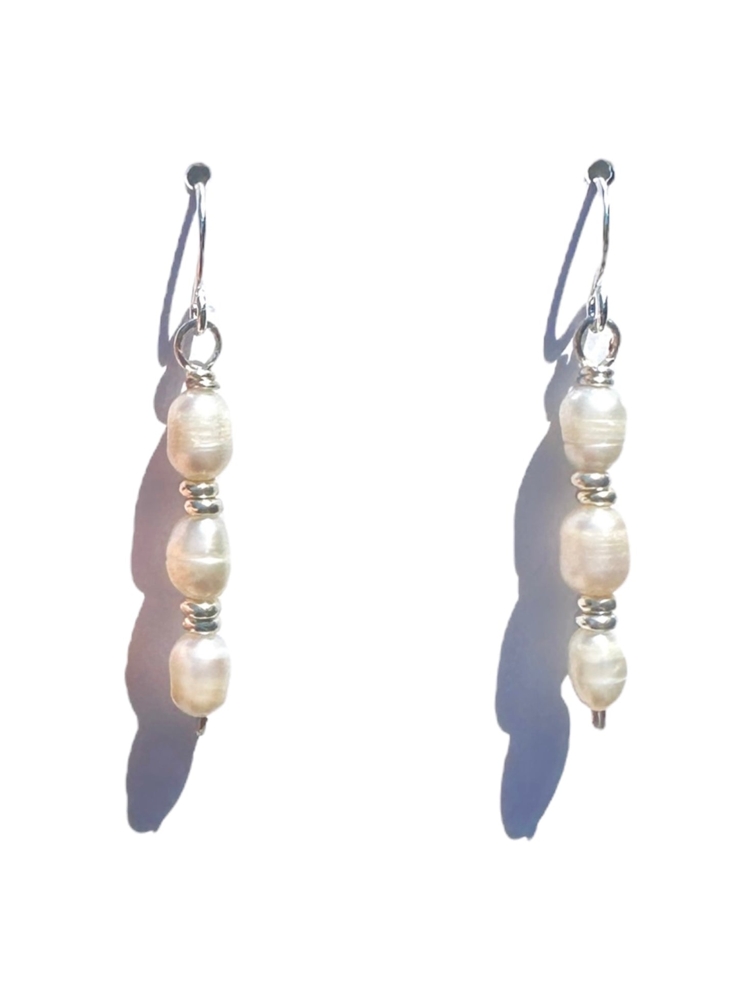 Dainty Cascading Pearls Earrings