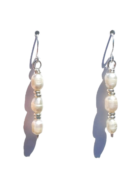 Dainty Cascading Pearls Earrings