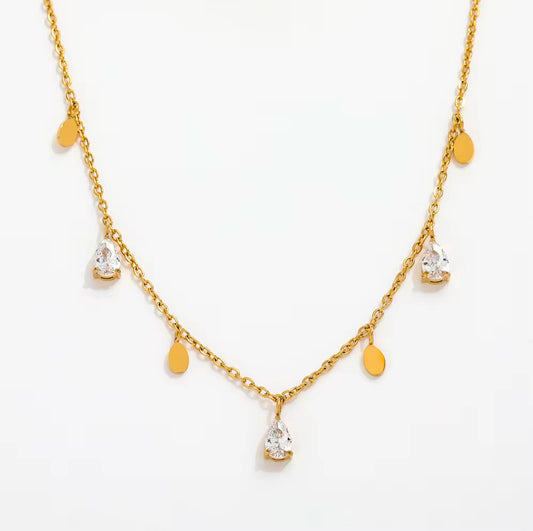 Rhinestone droplet Necklace