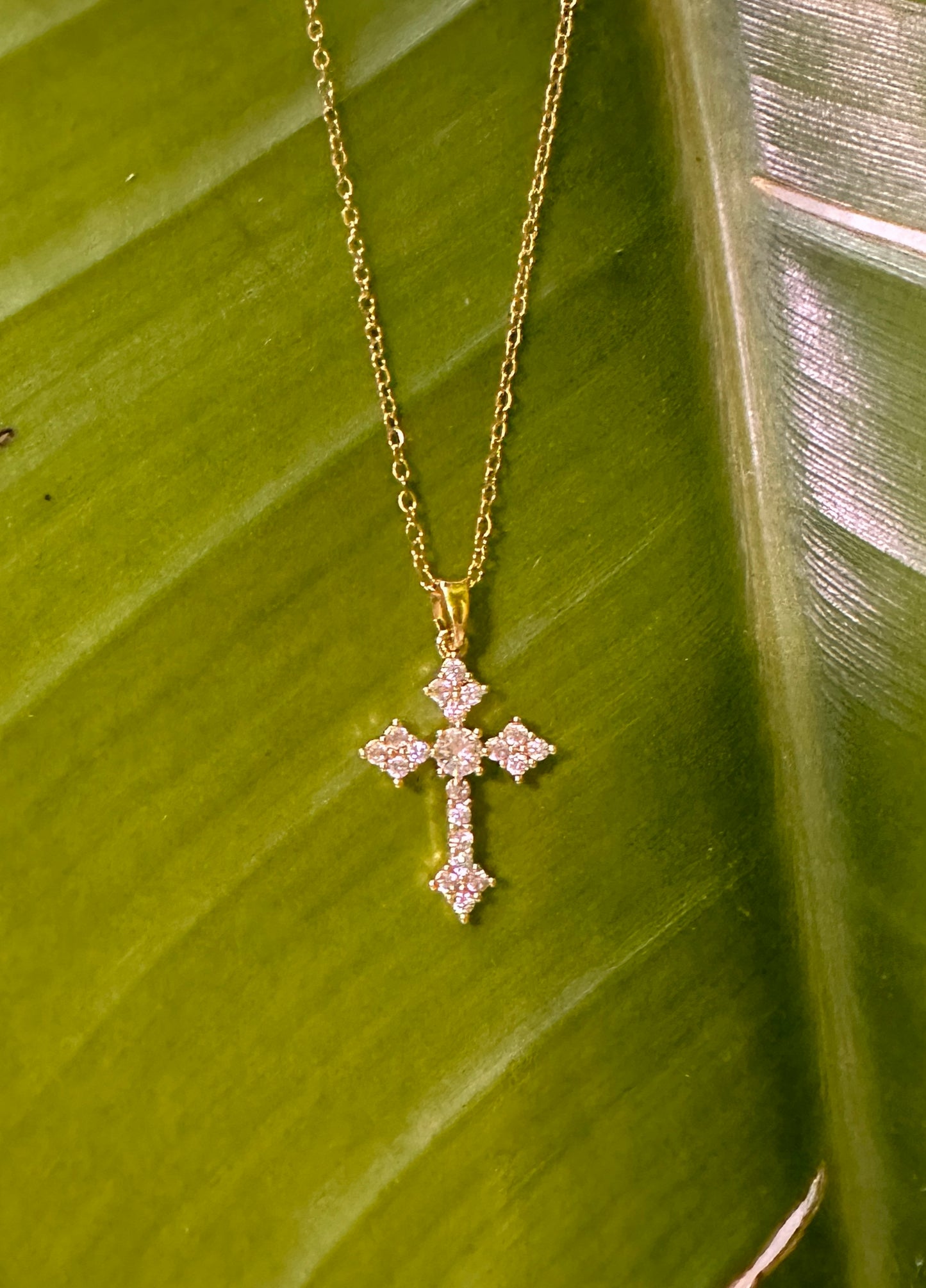 Dainty 18K Gold Plated Cross Necklace