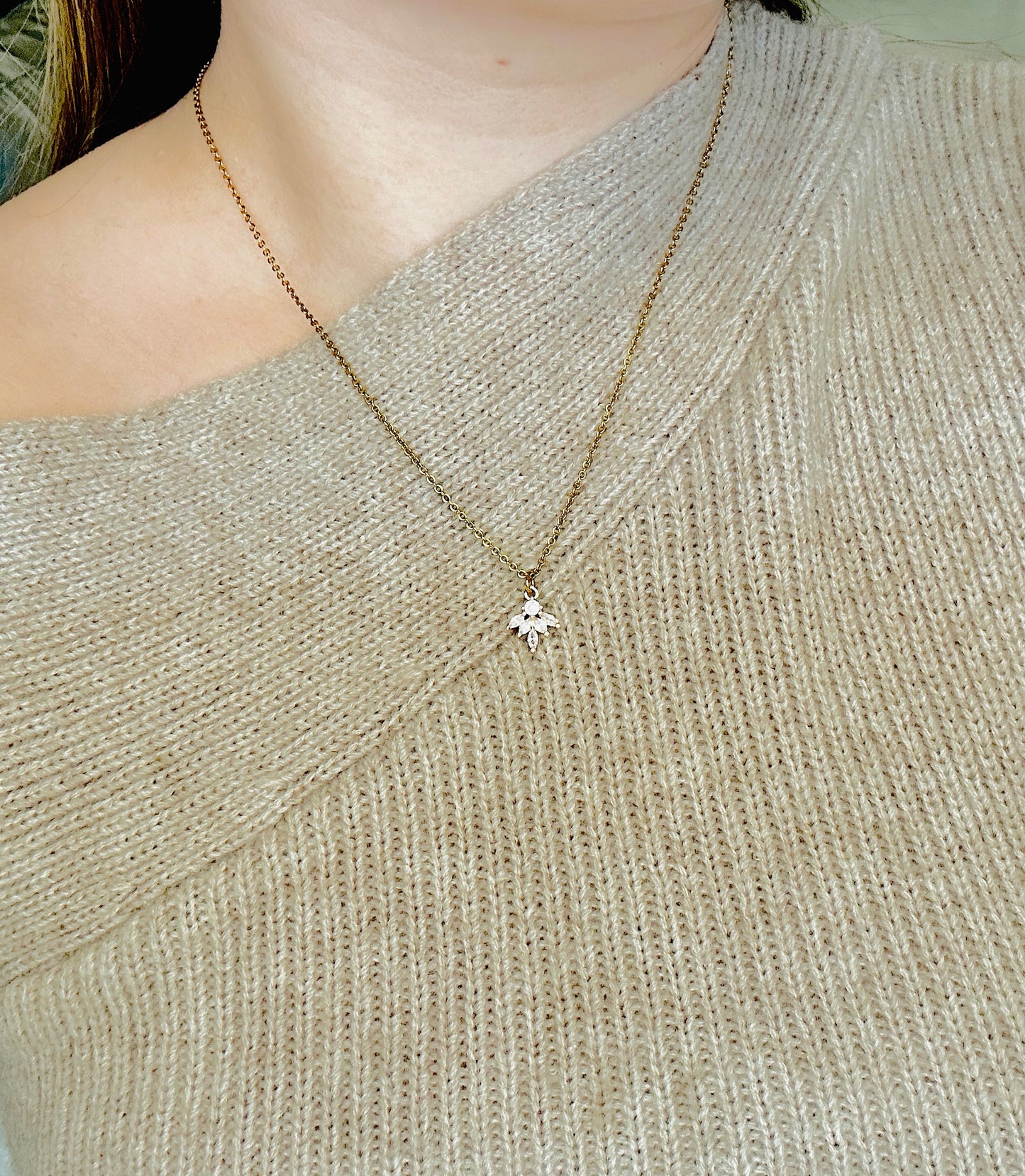 Dainty Lotus Leaf Necklace