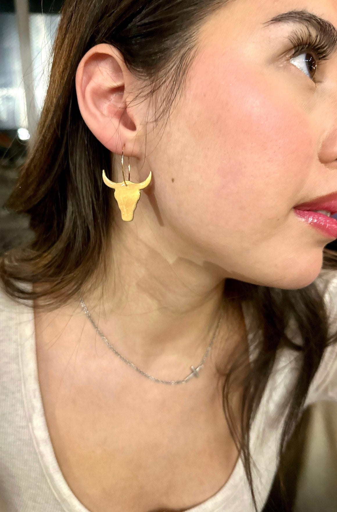 Sparkly Bull Earrings