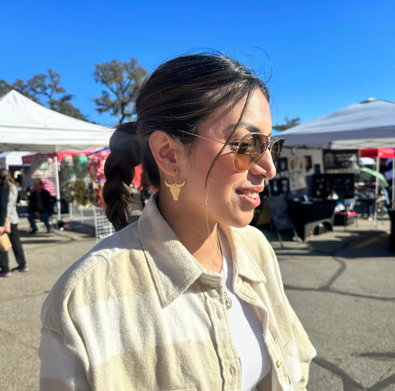 Sparkly Bull Earrings